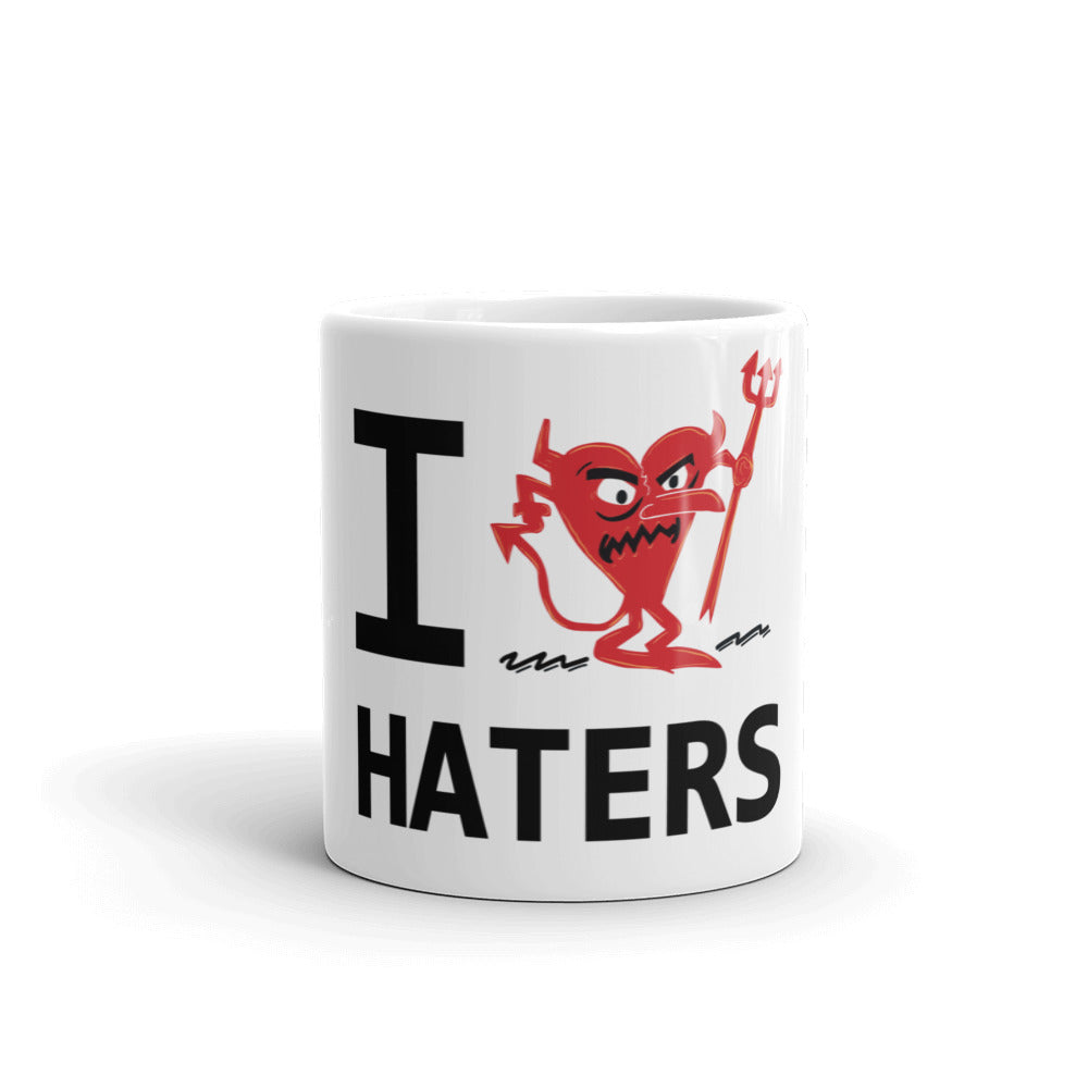 HATERS White glossy mug