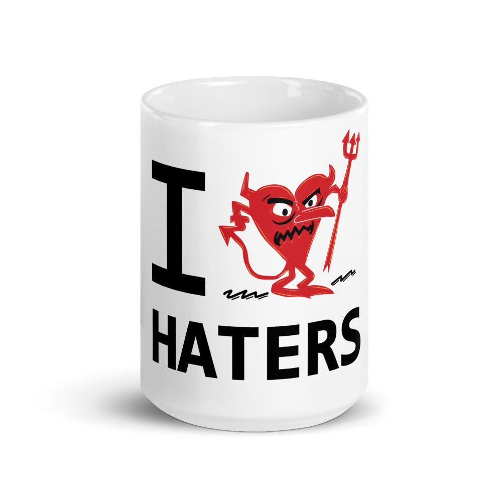 HATERS White glossy mug