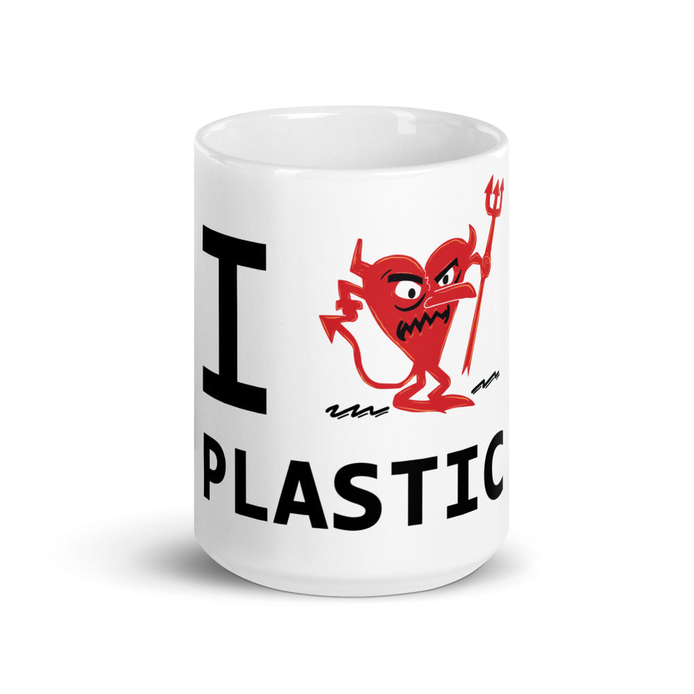 PLASTIC White glossy mug