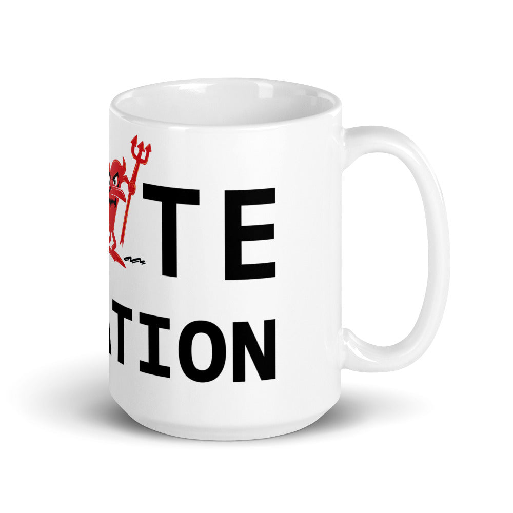 I Hate Isolation White glossy mug