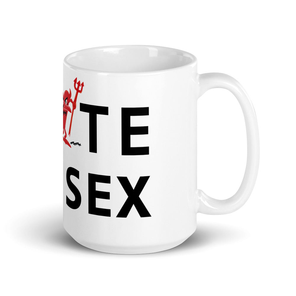 I Hate Bad Sex White glossy mug